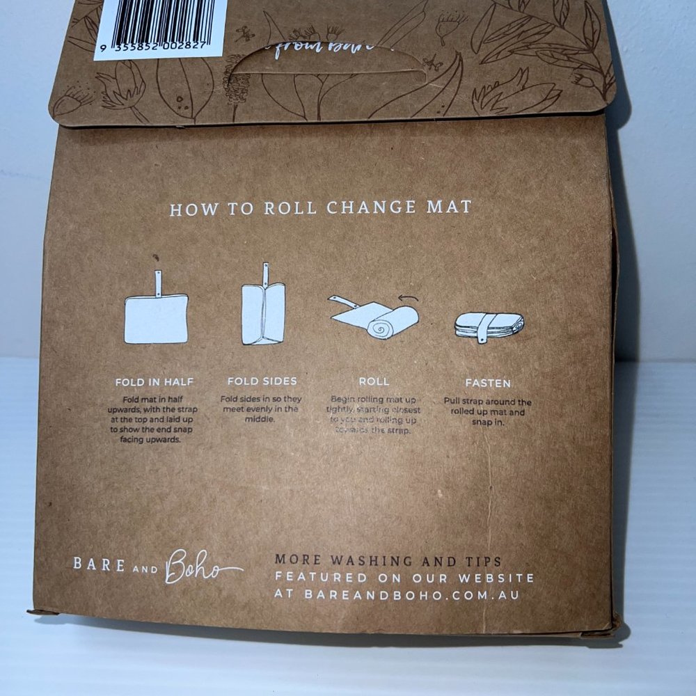 New In Box Bare & Boho Green Leaf Pattern Wet Bag & Change Mat Wet Bag - Picture 2 of 7